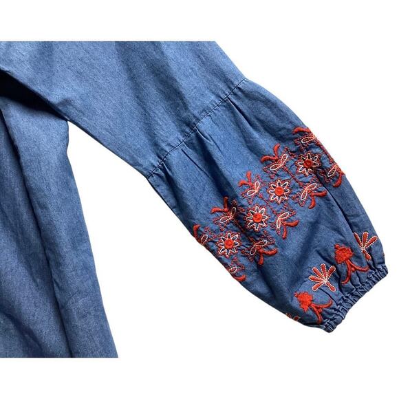 Given Kale Embroidered double tassel boho tops size L - Picture 4 of 6